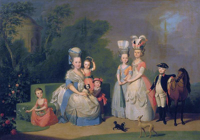 unknow artist Portrait of Carolina Wilhelmina of Orange (1743-1787) and her children.